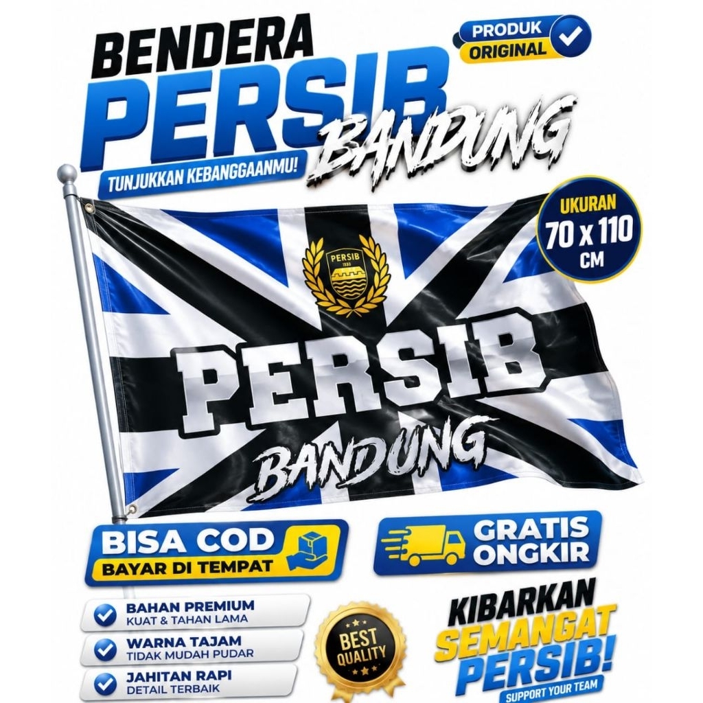 bendera Persib bandung fullprint | bendera persib juara