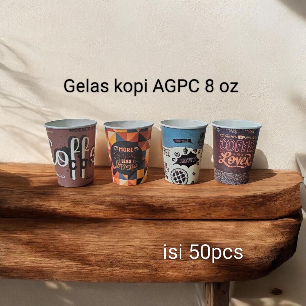 Paper cup 8 oz isi 50pcs hot paper cup paper cup anti panas gelas kopi anti panas gelas kertas