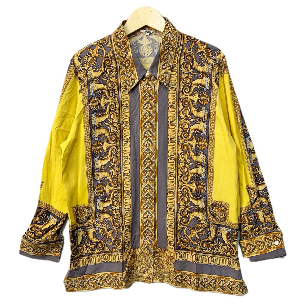 kode A1222 kemeja vintage size L lokal Kemeja vintage kemeja mewah kemeja sultan kemeja silk kemeja 