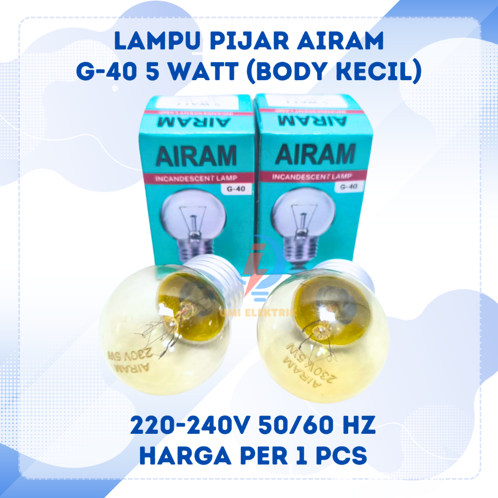 AIRAM Lampu Pijar G40 5 Watt Dop Bohlam Kecil G40