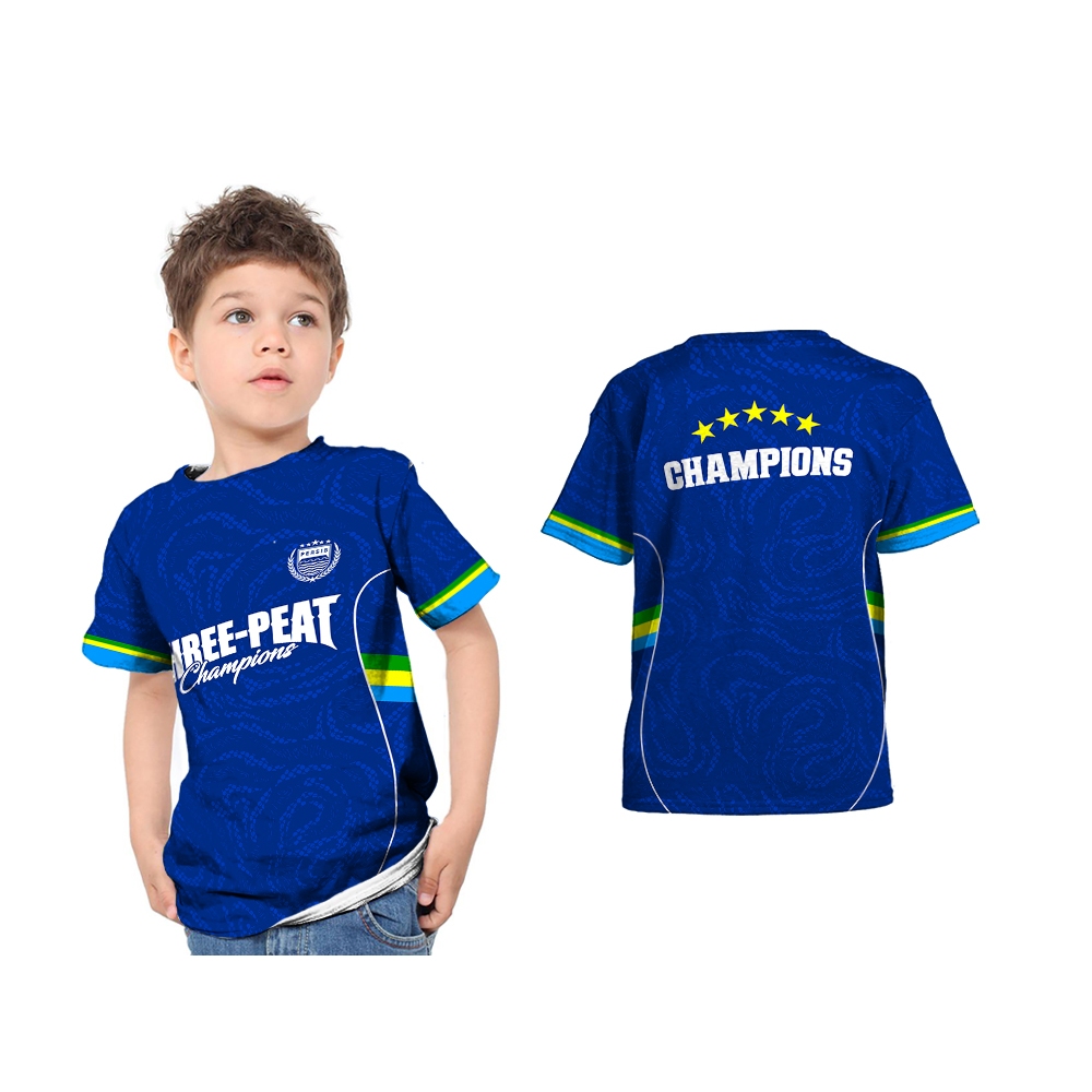 UBER SUBLIM - Baju Kaos Jersey Anak PERSIB BANDUNG HATTRICK Biru Custom Full Print
