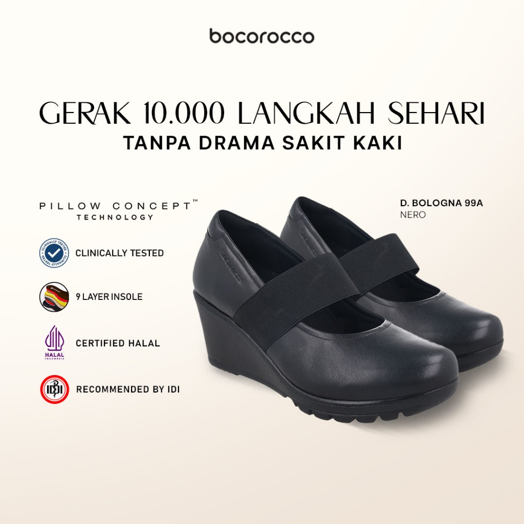 Bocorocco D. Bologna 99a Nero - Sepatu Wedges