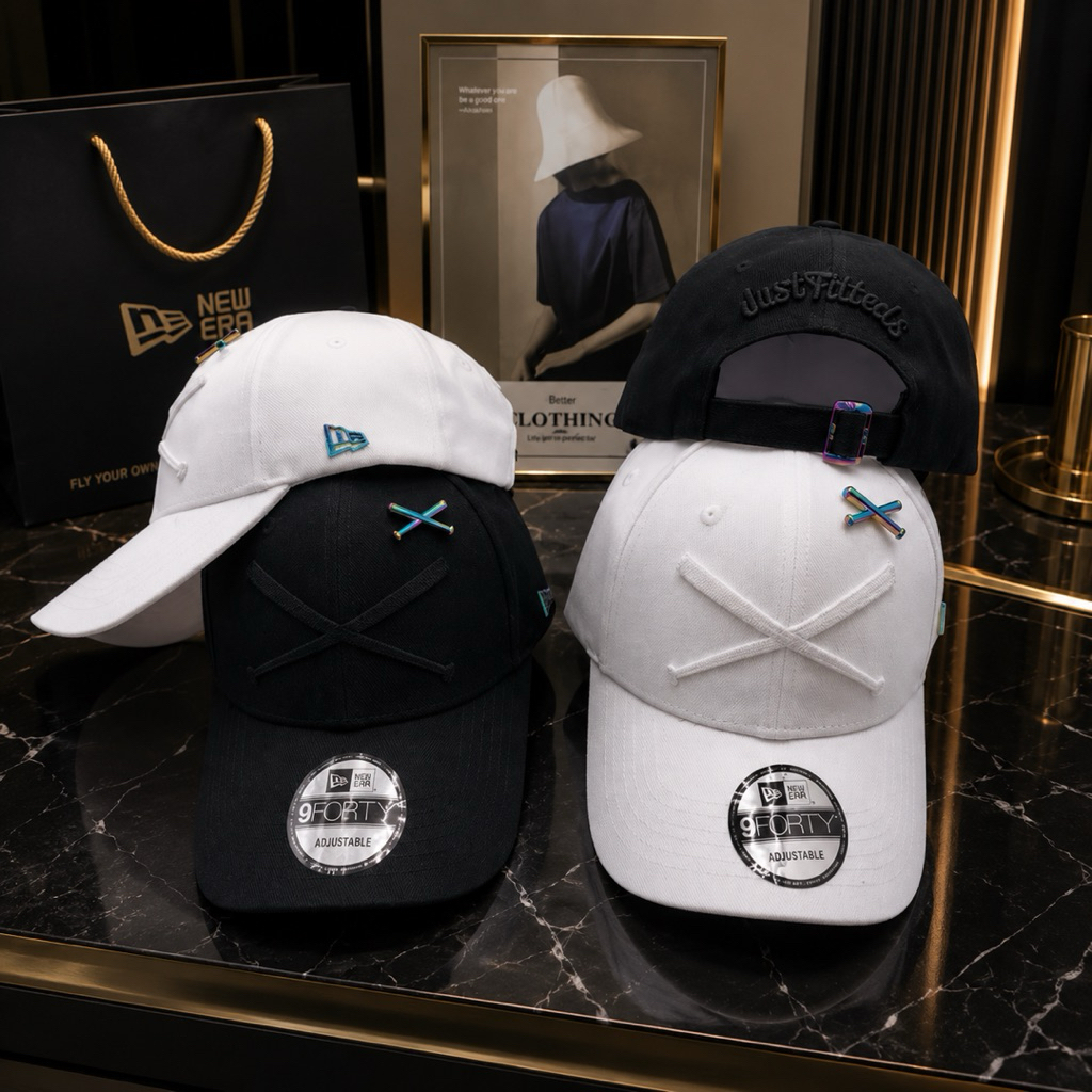 Topi baseball unisex X Premium import NY plat rainbow