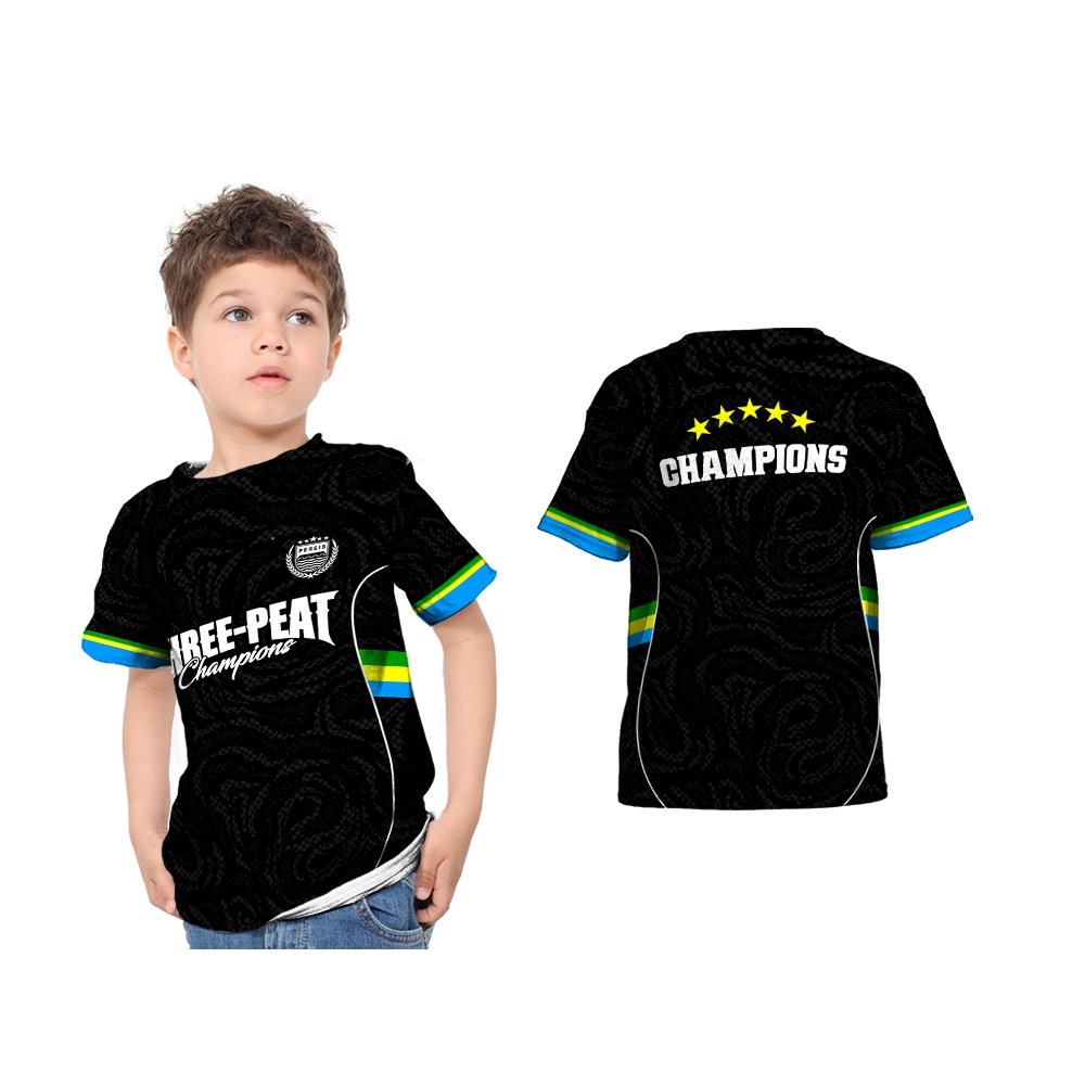 UBER SUBLIM - Baju Kaos Jersey Anak PERSIB BANDUNG HATTRICK Hitam Custom Full Print