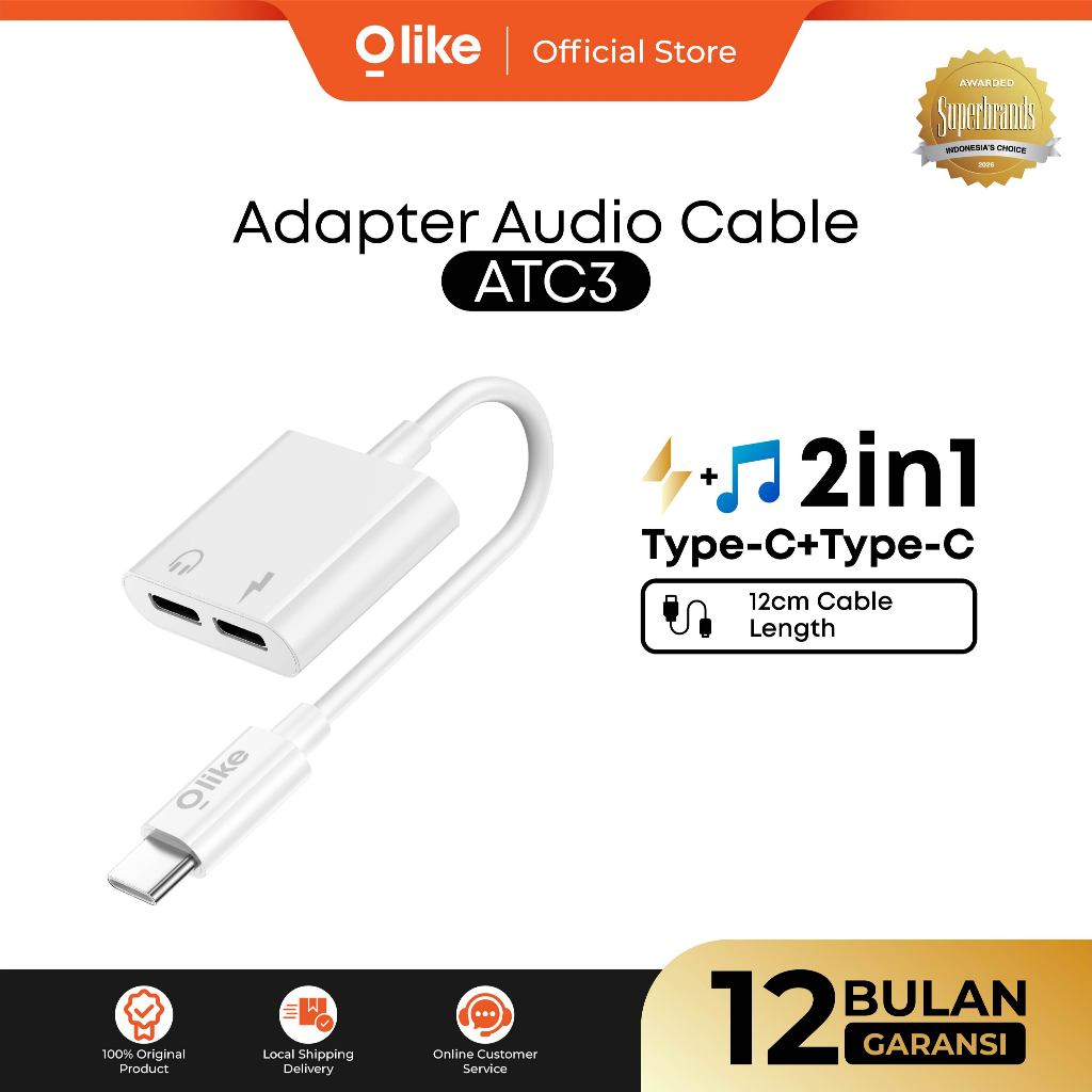 [NEW PRODUCT] Olike Adapter Audio Cable ATC3 Audio Splitter Type C To Type C Jack + Type C Charging 