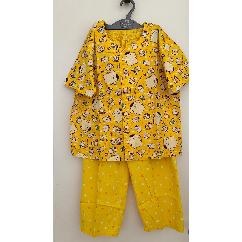 Setelan Piyama Anak Bahan Katun Pompompurin