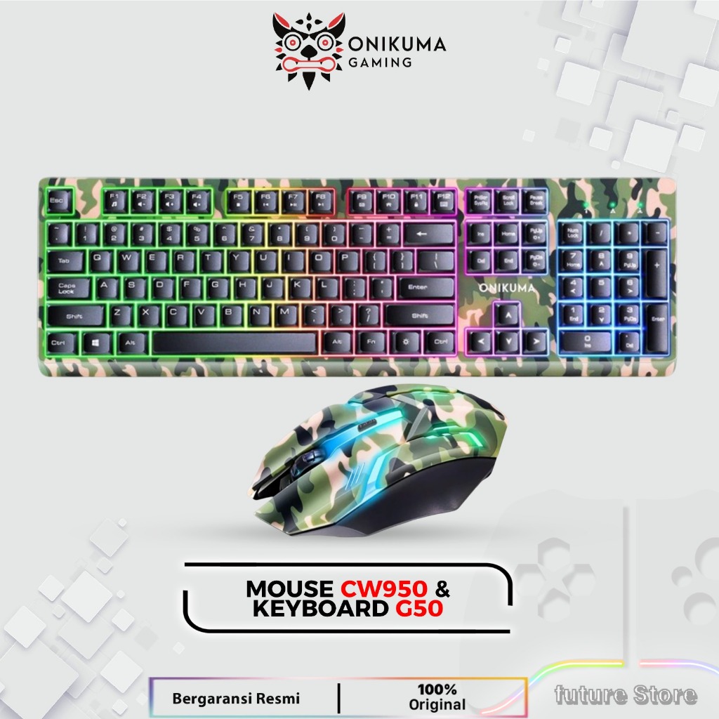 [COMBO] ONIKUMA CW950 + G50 Gaming Keyboard & Mouse Set - Camouflage Edition