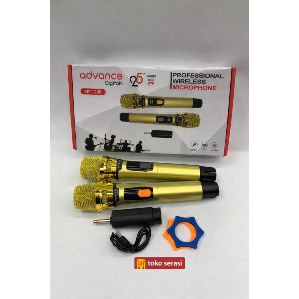 Advance Mic Wireless Double MIC-206 Original