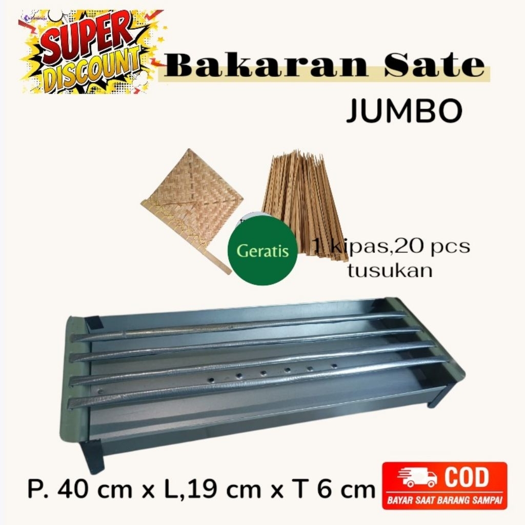 Tempat bakar sate / Bakaran sate / bakaran sate gratis kipas dan tusukan/ bakaran sate komplit