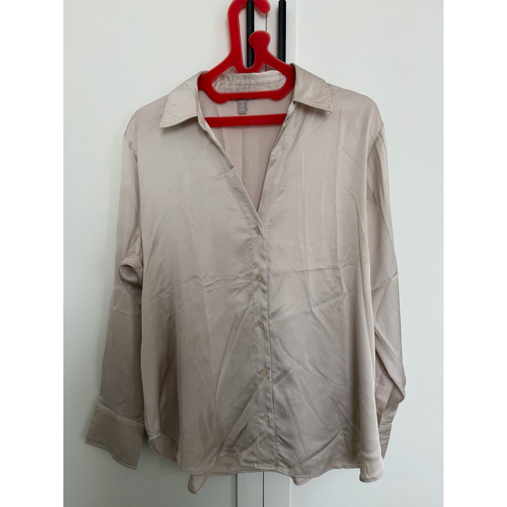 Pl kemeja silk vneck h*m