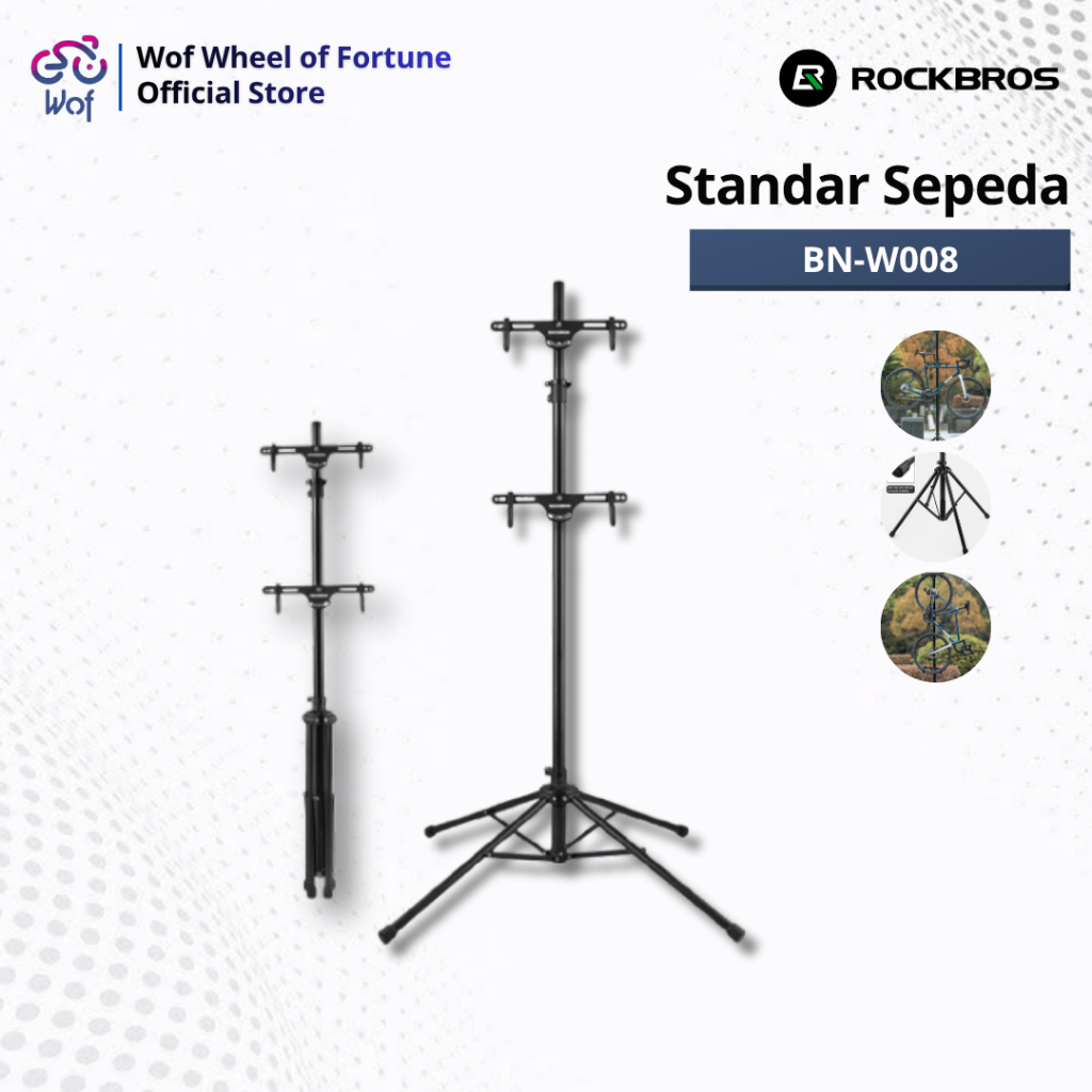 ROCKBROS BN-W008 Rak Standar Rak Kerja Service Repair Sepeda Adjustable  180-280cm untuk 2 Sepeda Bi