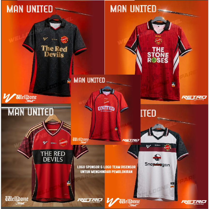 WELLDONSTEET  BAJU KAOS FANTASY MANCHESTER UNITED JERSEY kING MU RETRO CLUB / JERSEY BOLA / JERSEY S