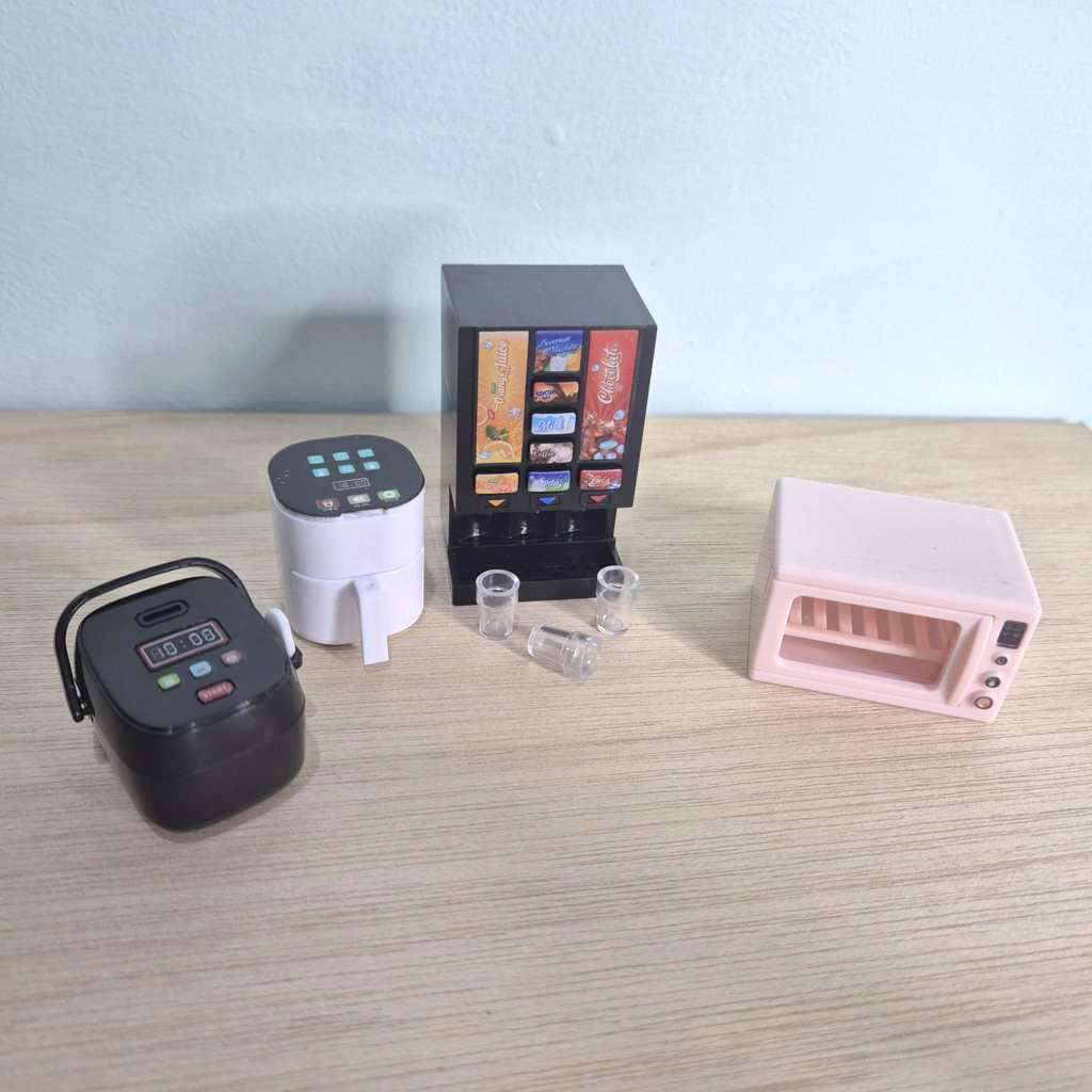 Miniatur alat masak dapur rice cooker air fryer oven set untuk mainan rumah boneka diorama toys foto