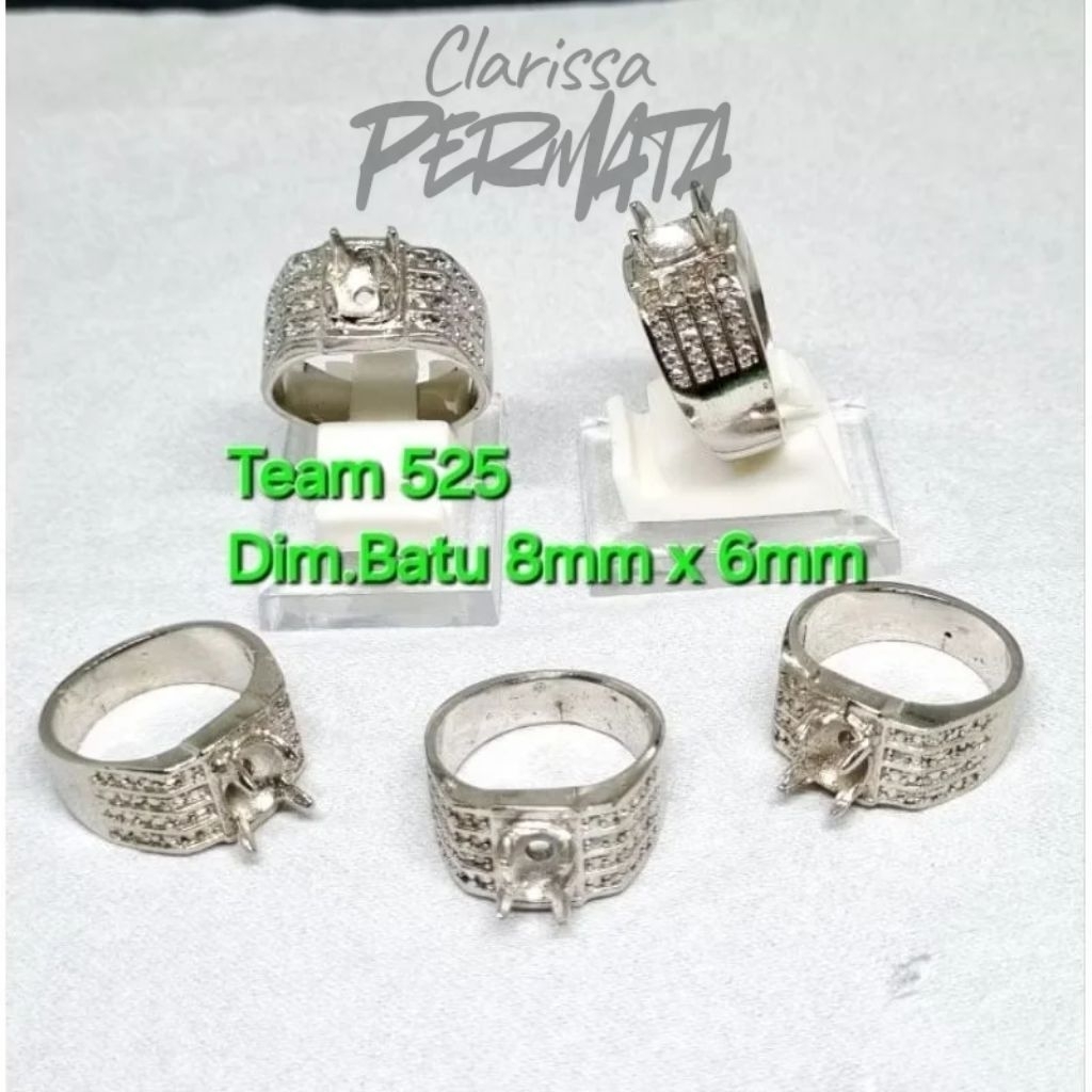 Ring emban alpaka super dim mini kecil 8x6 motif simple / pengikat ring cincin batu akik eceran eleg