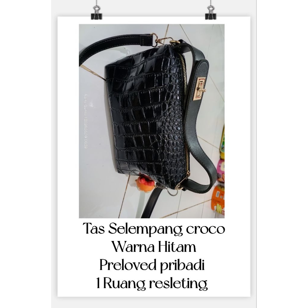 Tas croco hitam (PRELOVED)