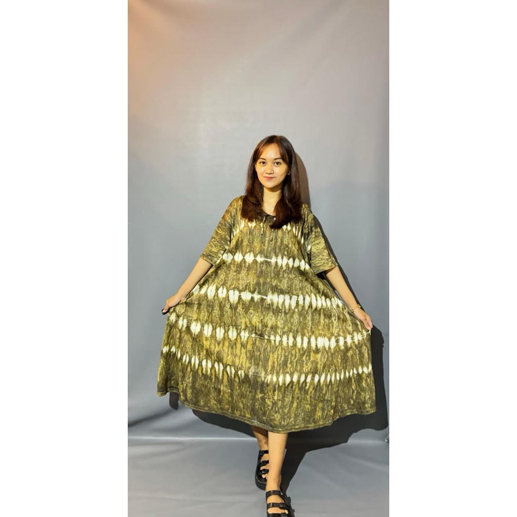 TUMBHAS - Daster Wanita Daster Kaos Daster Kaos Pelangi Baju Tidur Wanita Daster Kaos Tie Dye Daster