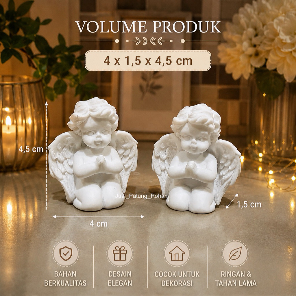 Patung Malaikat Sujud Mini 4,5 cm ( 1 BUAH )