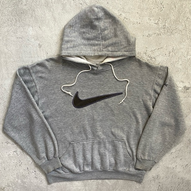 Vintage Nike Big Swoosh Grey Hoodie