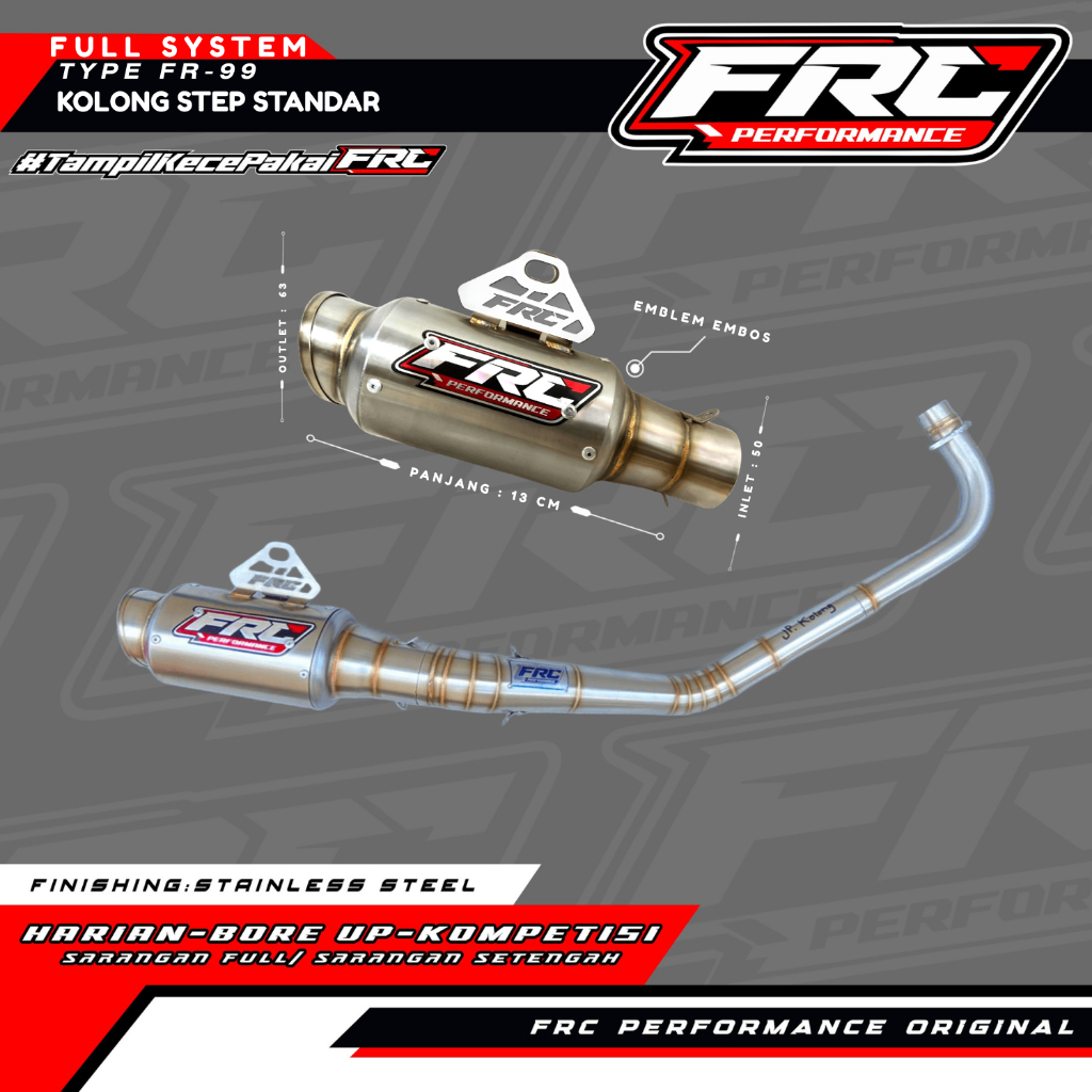 Knalpot FRC Performance Fullsystem – Model Kolong Step Standar Type: FR 99 – by FRC PERFORMANCE.