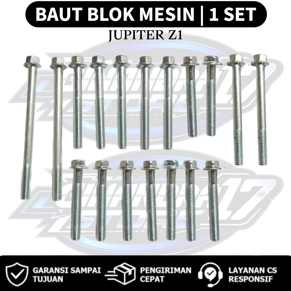Baut Blok Mesin 1 SET Yamaha Jupiter Z1 / Baut Blok Mesin 1SET Motor Jupiter Robot