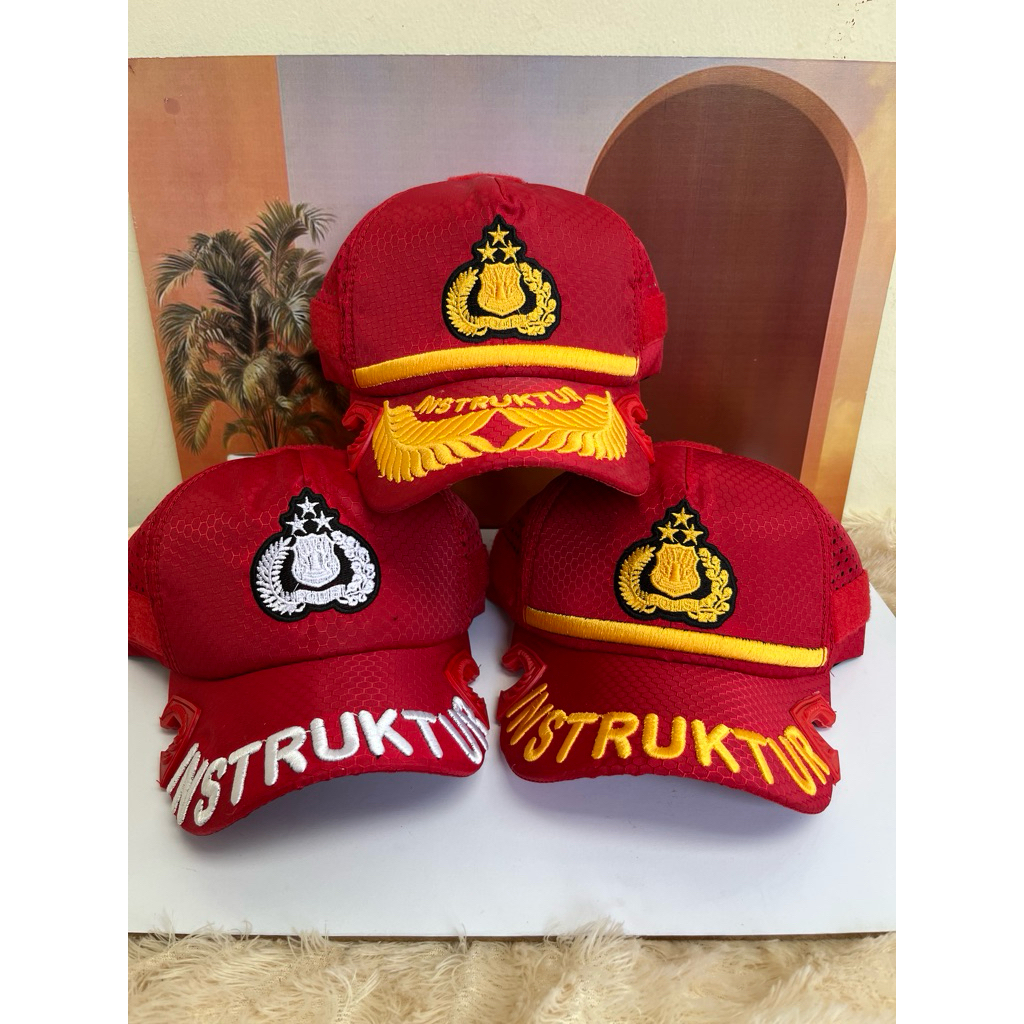 Topi Instruktur tactical model tawon terbaru | topi merah spn Coac bintara Pama dan Pamen