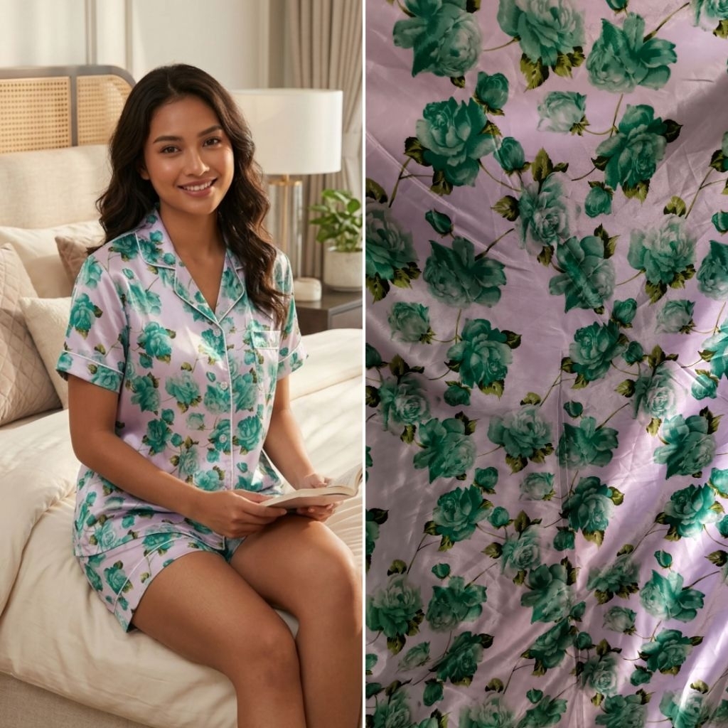 kain satin silk motif bunga - kain satin - kain satin silk - kain silk motif - kain
