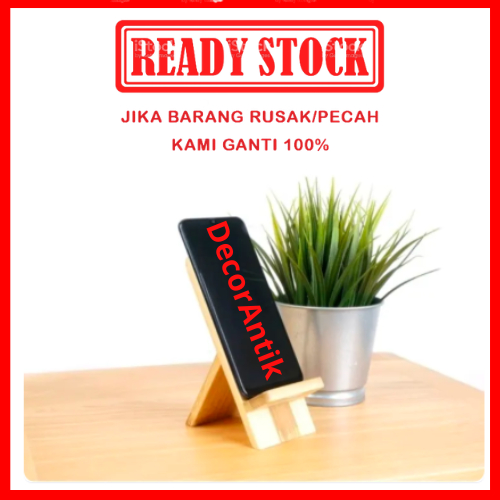 Stand Holder HP Dudukan Handphone Standing Kayu Solid Jati Belanda Pinus / Stand HP Kayu Holder Phon