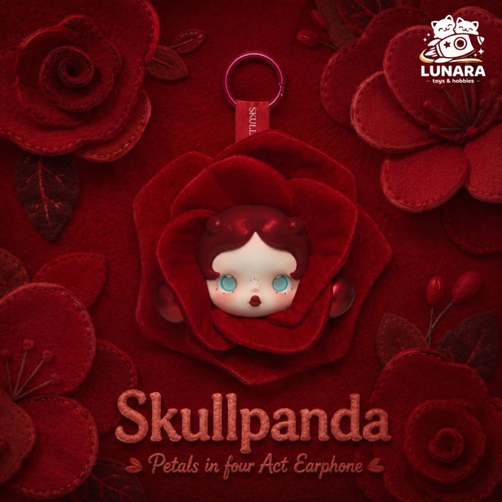 [INSTAN] CRYBABY & SKULLPANDA Rose Petals Earphone Bag & CRYBABY Crying for love Rose Pendant Gantun