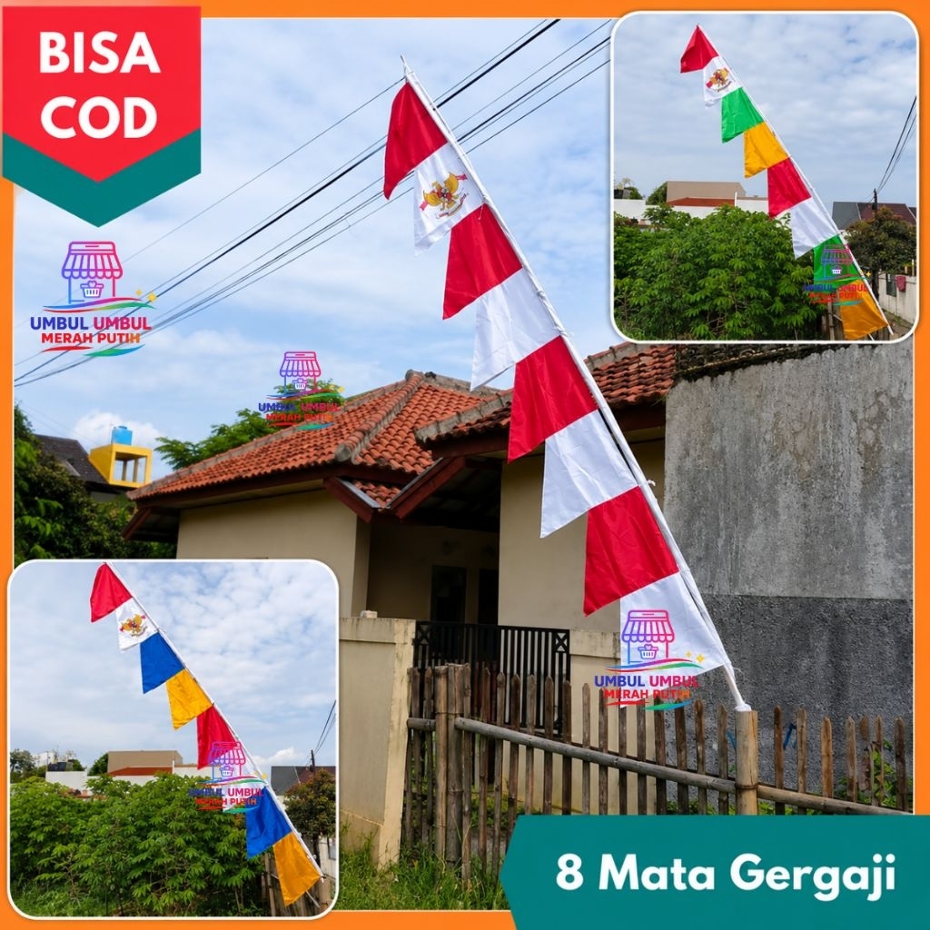 Umbul Umbul Merah Putih Bendera merah putih Bendera umbul Umbul Warna Warni