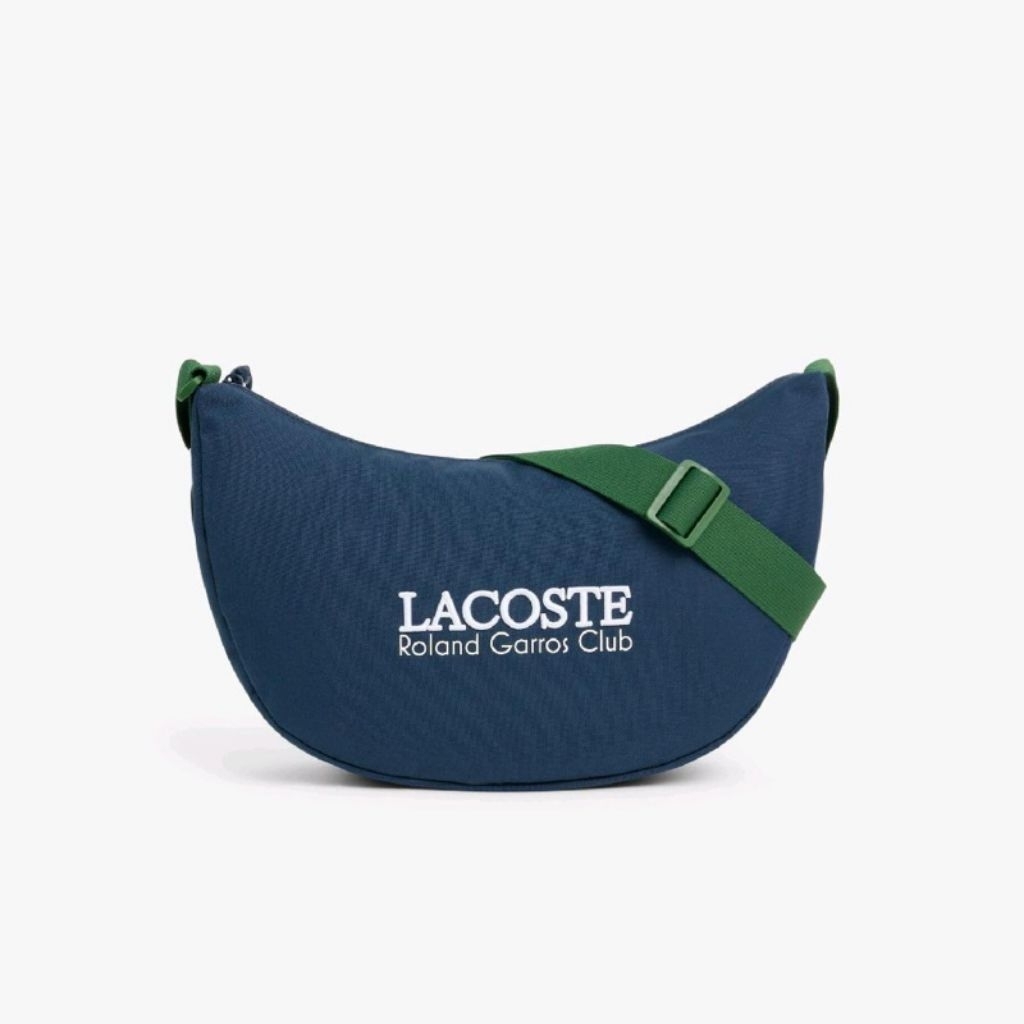 Lacoste Unisex Medium Roland-Garros Half Moon Purse Tas Selempang & Bahu Pria / Wanita - Blue