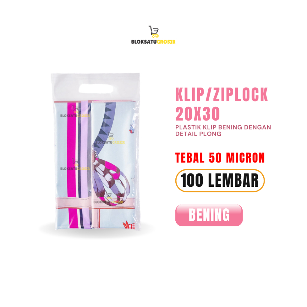 Plastik Klip Ziplock - Ziplock Plastik - Plastik Ziplock Kecil - Plastik Klip Plong Bening 20x30 50 