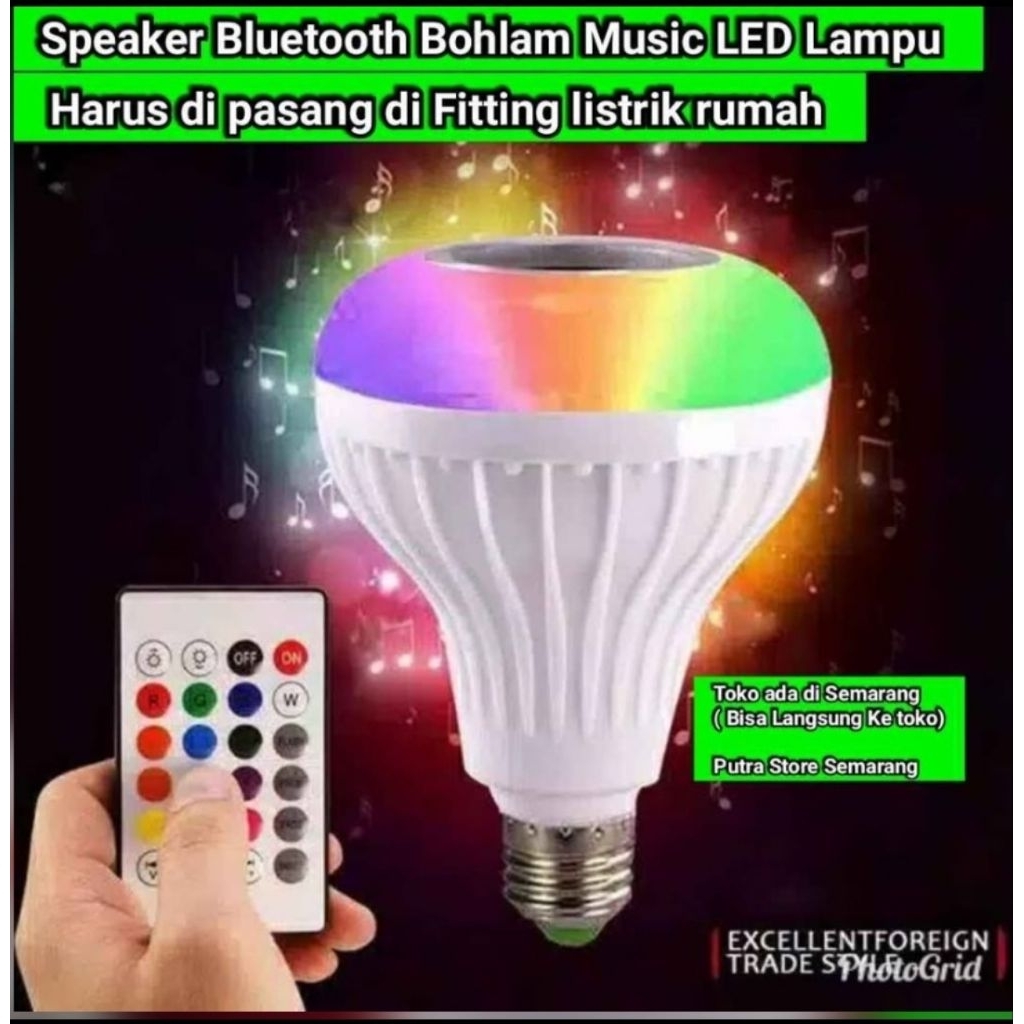 Speaker Bluetooth Lampu Music LED Speaker Bohlam