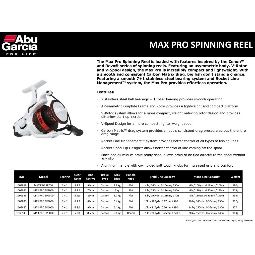 Reel Abu Garcia MAX PRO Spinning Reel