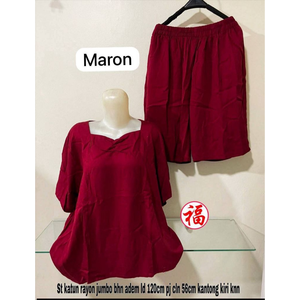 setelan katun rayon ukuran jumbo