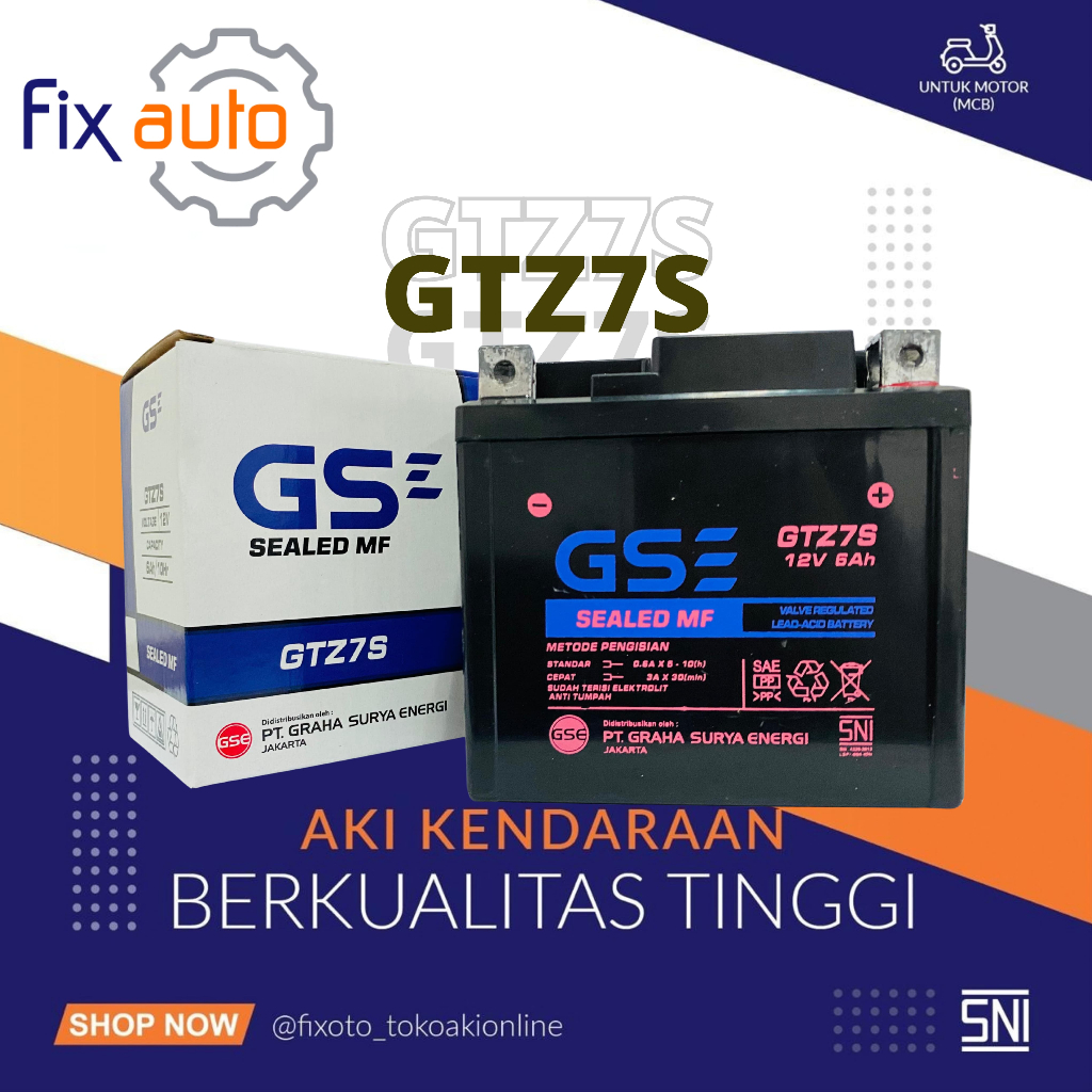 AKI Motor GS B 6Ah 12V GTZ7S Aki Kering Sealed MF