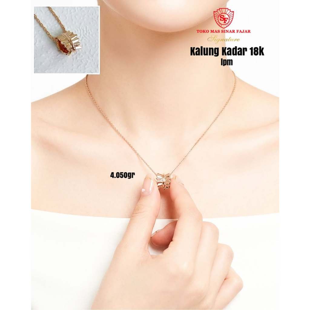 Kalung emas cute ribbon emas kadar 18k/75.5%