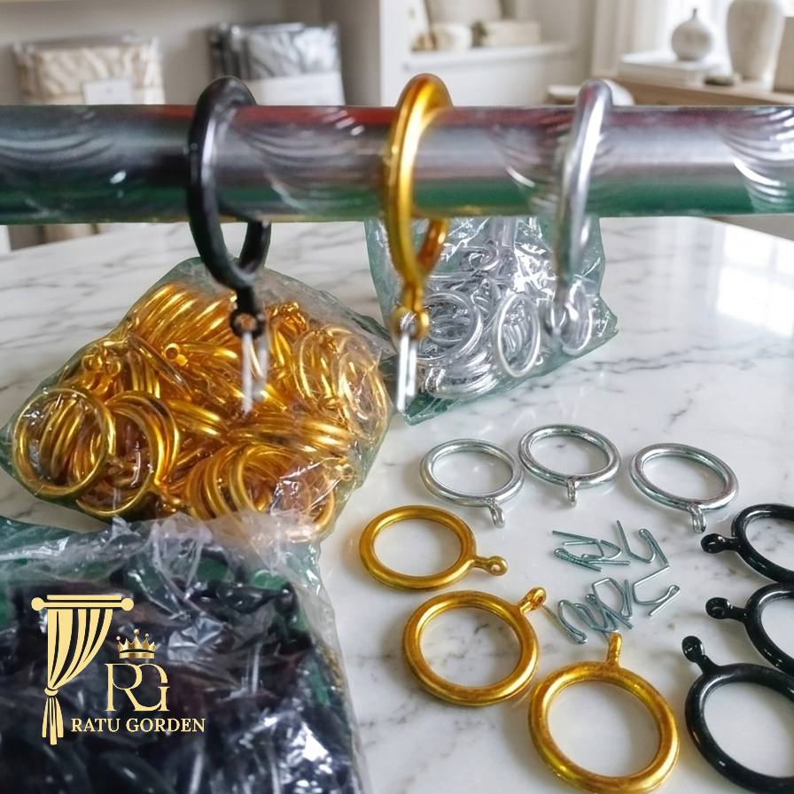 Cincin Ring Batang Gorden Plastik Bulat Plus Kawat