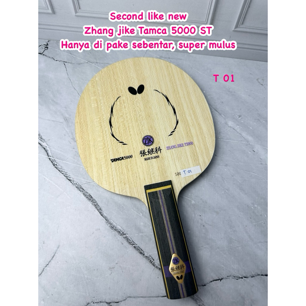 SECOND LIKE NEW KAYU BLADE PINGPONG TENIS MEJA BUTTERFLY ZHANG JIKE TAMCA 5000 ST ORGINAL MARKET JEP