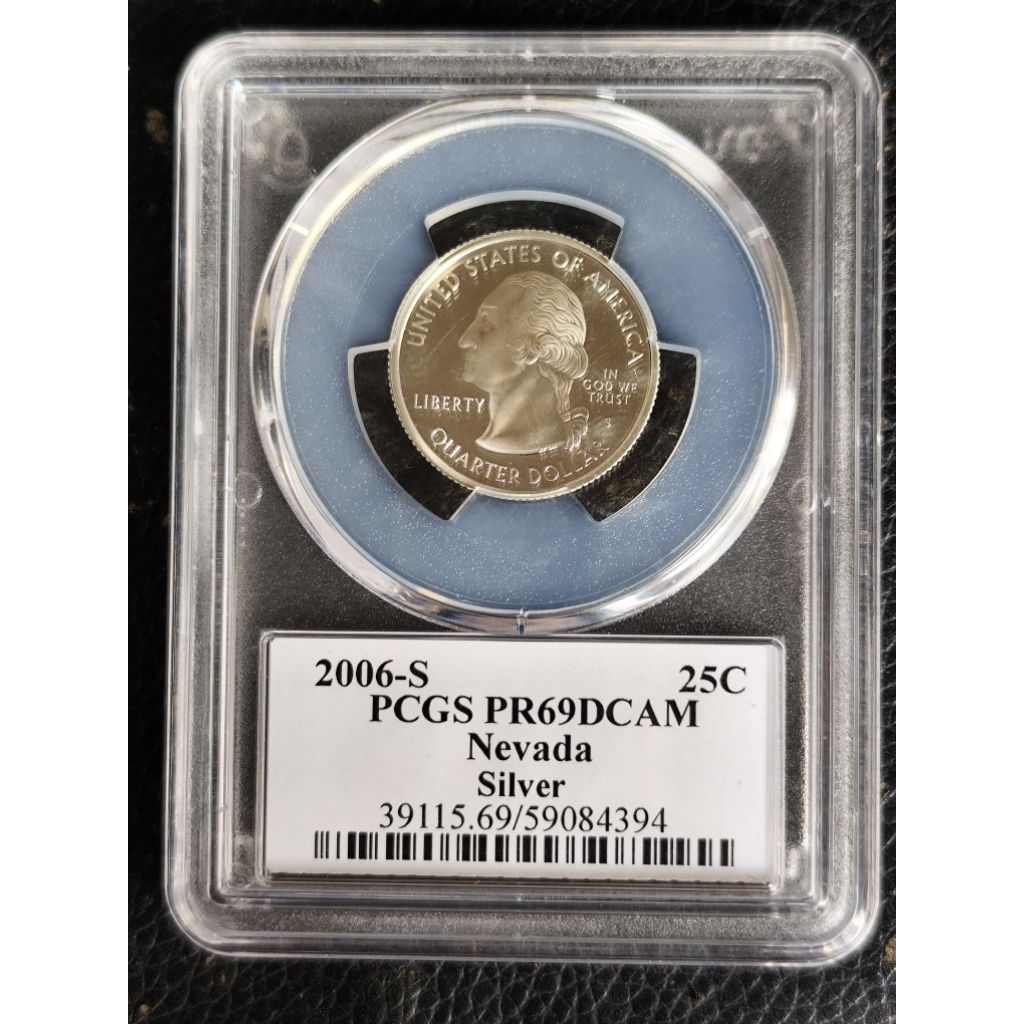 koin perak kuno asli liberty quarter 2006 S nevada sertifikat pcgs