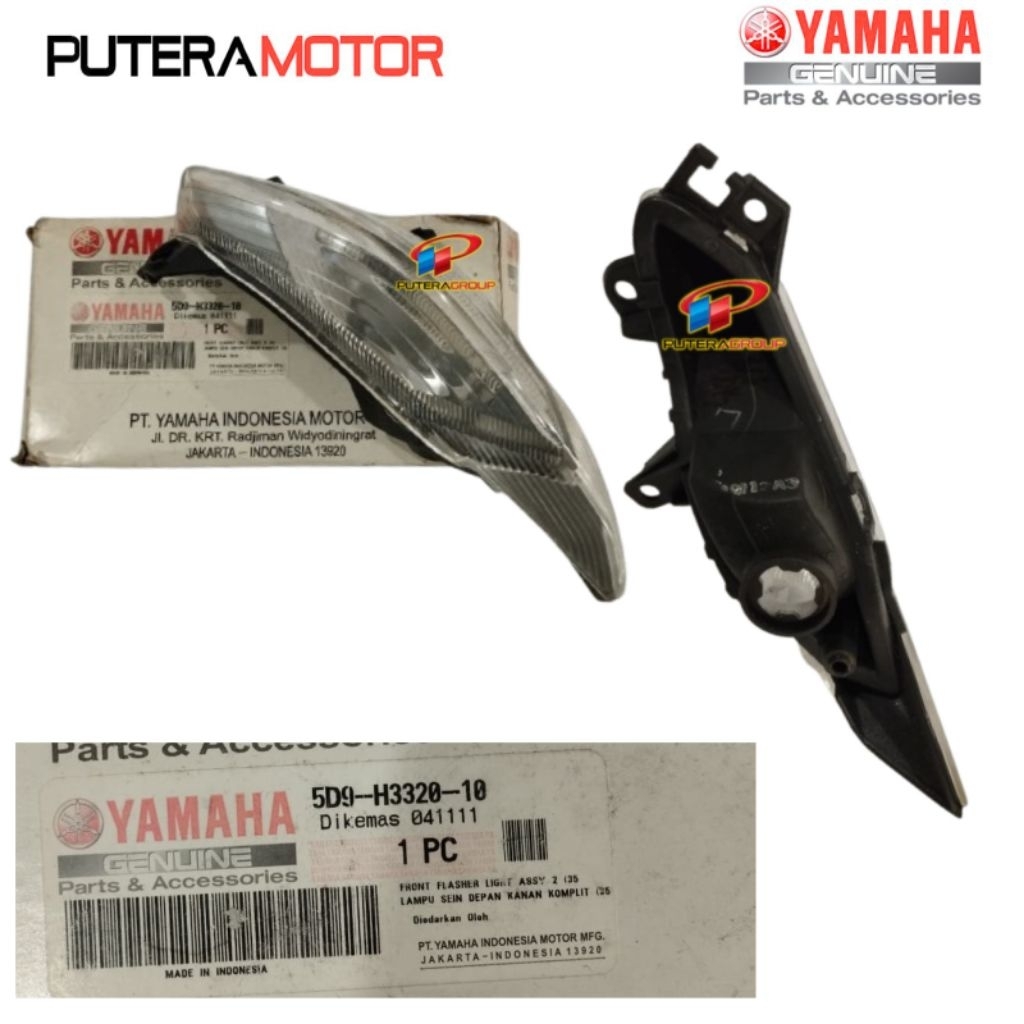 5D9-H3310 FRONT FLASHER LIGHT ASSY LAMPU SEIN DEPAN KANAN YAMAHA MOTOR VEGA ZR ORIGINAL YAMAHA (YGP)