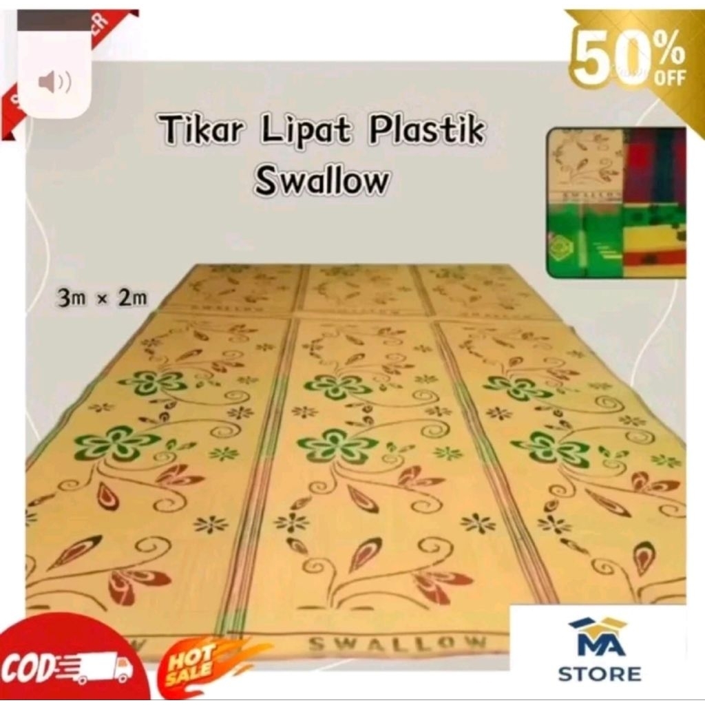 Tikar plastik jumbo 2x3 swallow tikar renda kelin kain