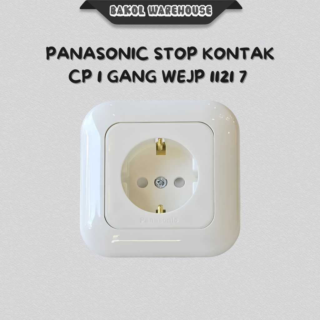 PANASONIC STOP KONTAK CP / NON CP 1 GANG WEJP 1121 7 / WEJP 1121-7 / WEJP1121-7 WIDE SERIES PUTIH / 