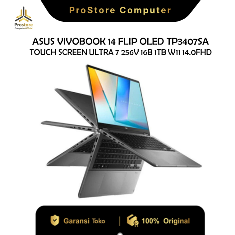 ASUS VIVOBOOK 14 FLIP OLED TOUCH TP3407SA ULTRA 7 256V 16B 1TB W11 14" FHD