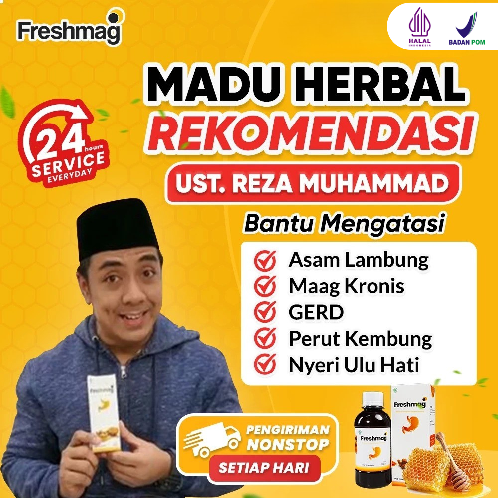 FRESHMAG Original Madu Herbal Lambung Efektif Atasi Masalah Asam Lambung Maag GERD Iritasi Lambung T