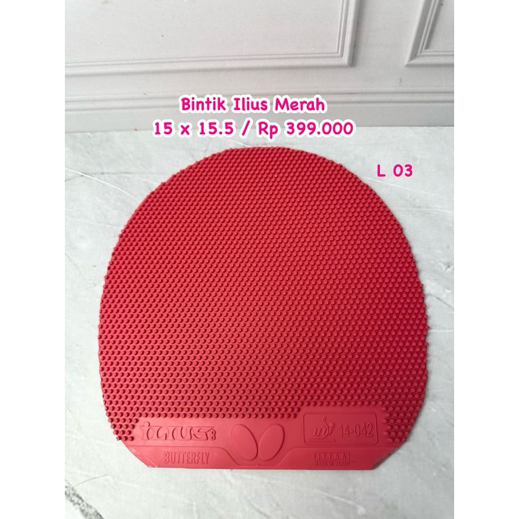 SECOND KARET PINGPONG TENIS MEJA BINTIK ILIUS MERAH