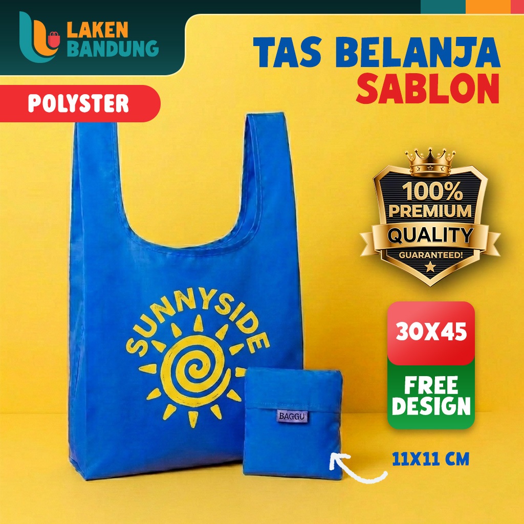 Tas Supermarket Baggu Bagcu Custom Sablon Modis Lipat Praktis Tas Belanja Shopping Bag Jinjing