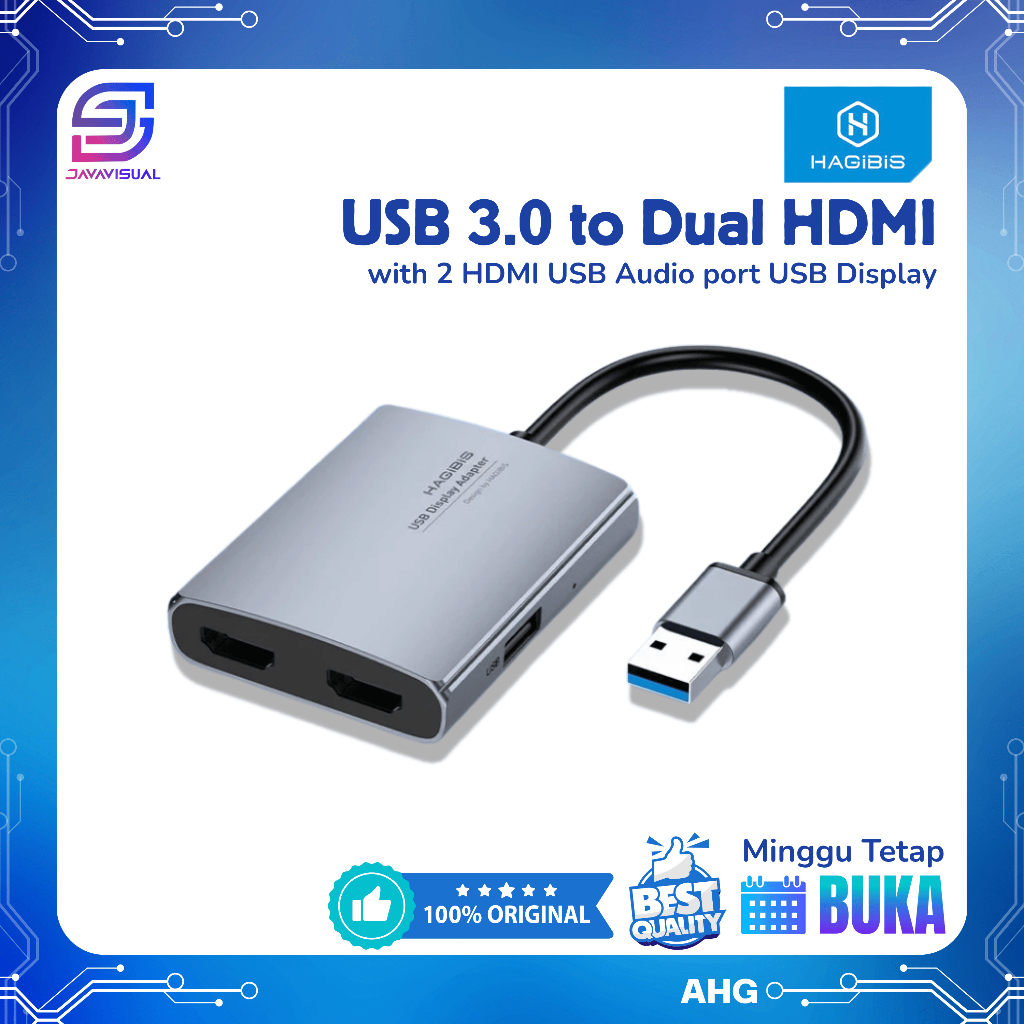 [JaVis] USB 3.0 TO DUAL HDMI WITH USB AUDIO HAGIBIS