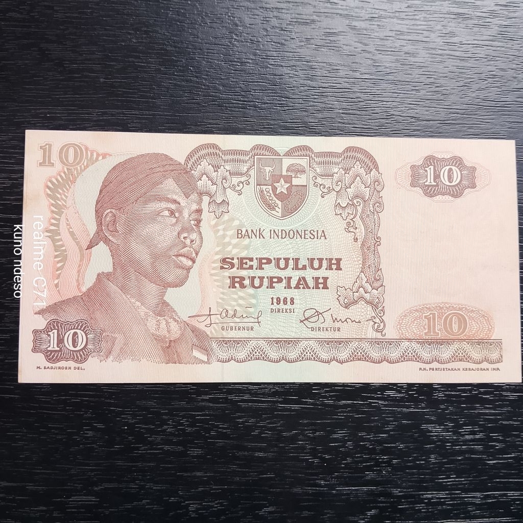 Uang Kuno 10 Rupiah 1968 Jenderal Soedirman - Kondisi UNC Ada Foxing