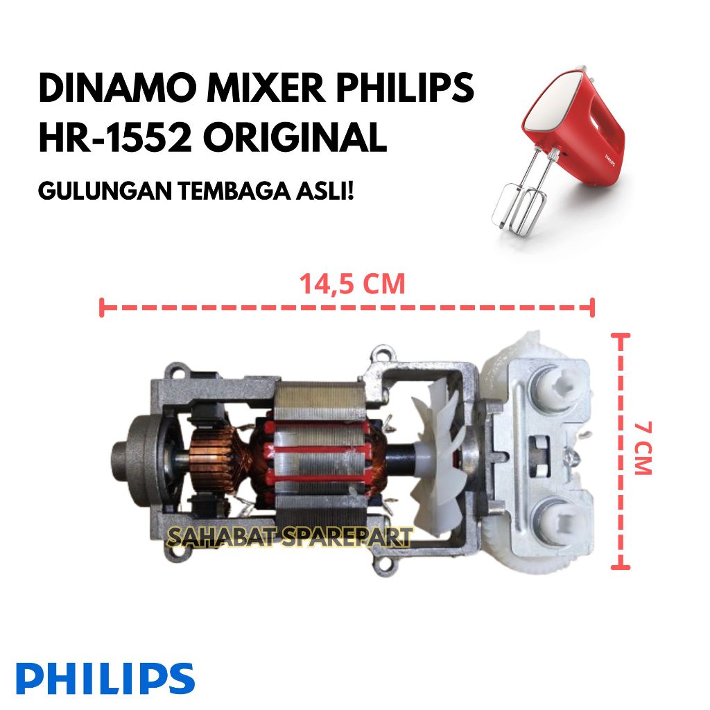 DINAMO MIXER PHILIPS BARU HR-1552 | HR-1559 GULUNGAN TEMBAGA