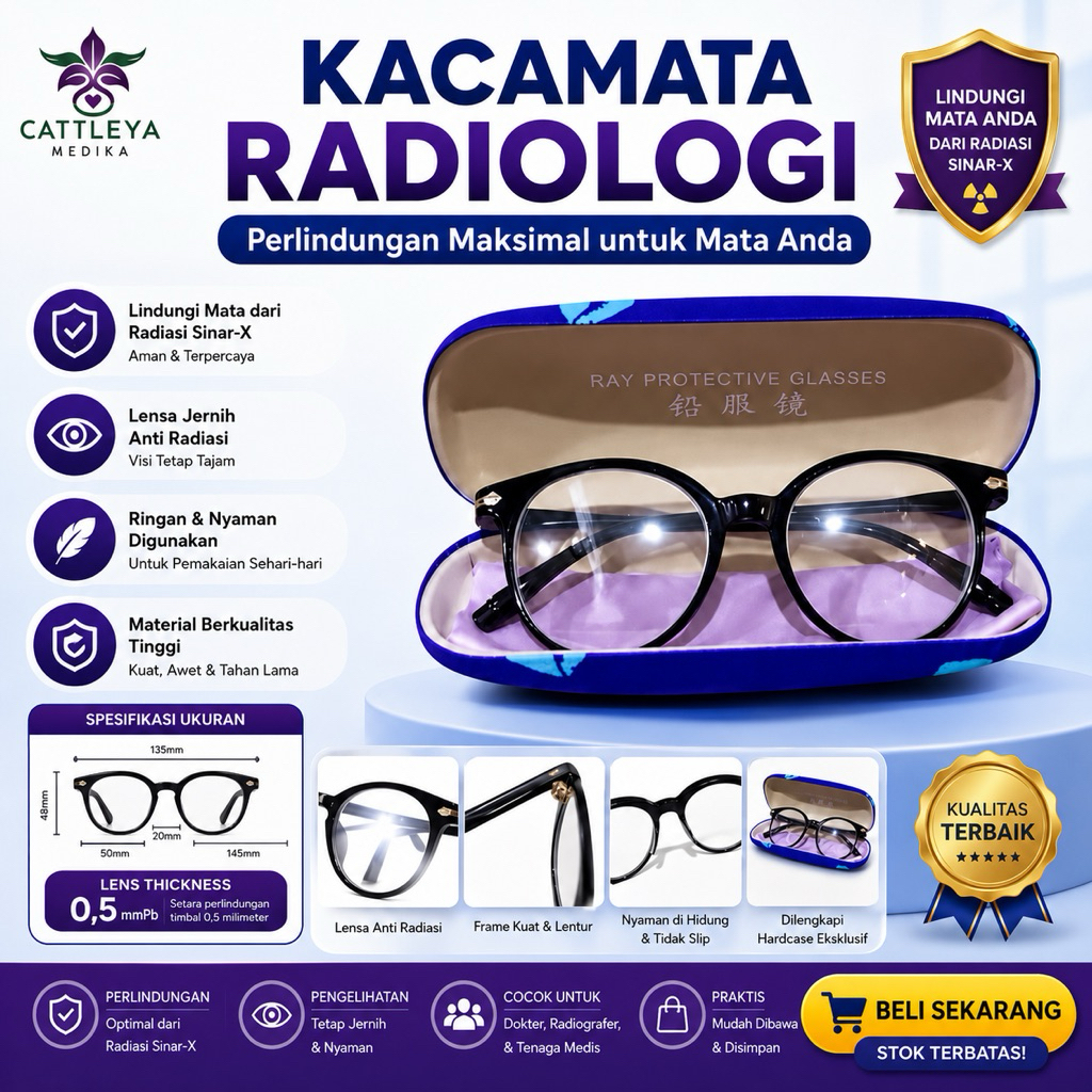 Kacamata PB X-RAY 0,5mmpb / Kacamata Radiologi Pelindung Radiasi Xray 0,5mmpb